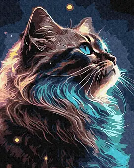 Картина по номерам Космический котик (40х50 см) - KUBIX Картина по номерам Космический котик (40х50 см)