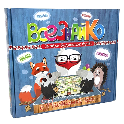 Настольная игра Всезнайка, бренду Strateg, для 2-4 гравців, час гри < 30мин. - KUBIX