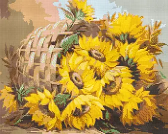 Алмазна мозаїка Соняшники у кошику (40х50 см)