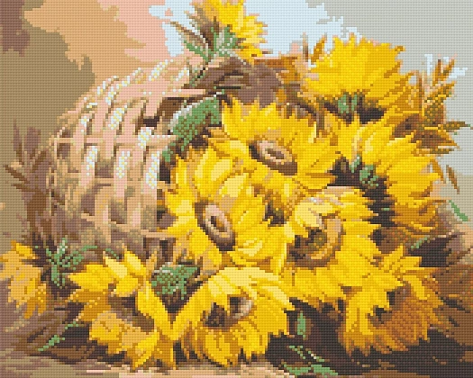 Алмазна мозаїка Соняшники у кошику (40х50 см), бренду Origami - KUBIX