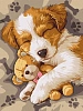 Картина по номерам Спящий джек-рассел (30х40 см)