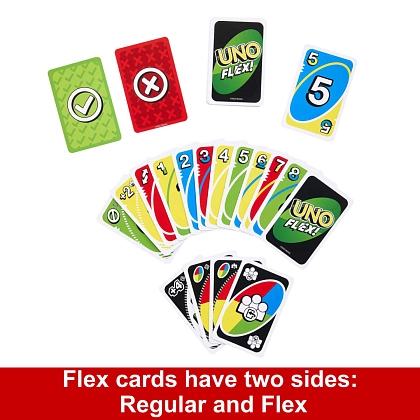 Настільна гра UNO Flex (Уно Флекс), бренду Mattel, для 2-10 гравців, час гри < 30хв. - 2 - KUBIX