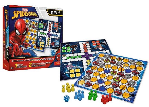 Настольная игра Человек-Паук Marvel: Лудо + Змеи и Лестницы 2 в 1 (Marvel. Spider-Man: Ludo 2 in 1), бренду Trefl, для 1-4 гравців, час гри < 30мин. - 5 - KUBIX