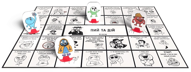 Настольная игра Пей и Играй, бренду Bombat Game, для 3-12 гравців, час гри < 30мин. - 3 - KUBIX