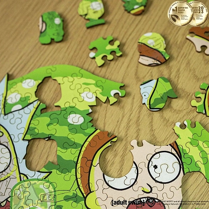 Фігурний деревʼяний пазл Rick & Morty Портал XL, бренду Woods story - 4 - KUBIX