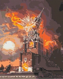 Алмазная мозаика Горящий кремль (40х50 см)