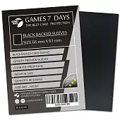 Миниатюра товара Протекторы Games7Days (66 х 91 мм / 63.5x88 мм) Black Premium MTG (100 шт) - 1