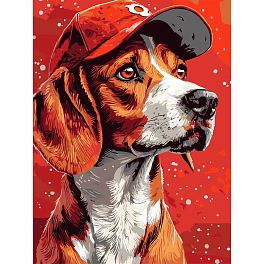 Картина за номерами Пес у кепці (30х40 см)