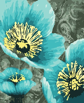 Картина по номерам Блакитні квіти (40х50 см), бренду Artissimo - KUBIX