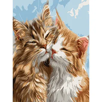 Картина по номерам Пушистые коты (30х40 см)