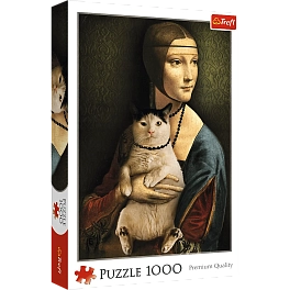 Пазл Дама с котиком (1000 шт.)