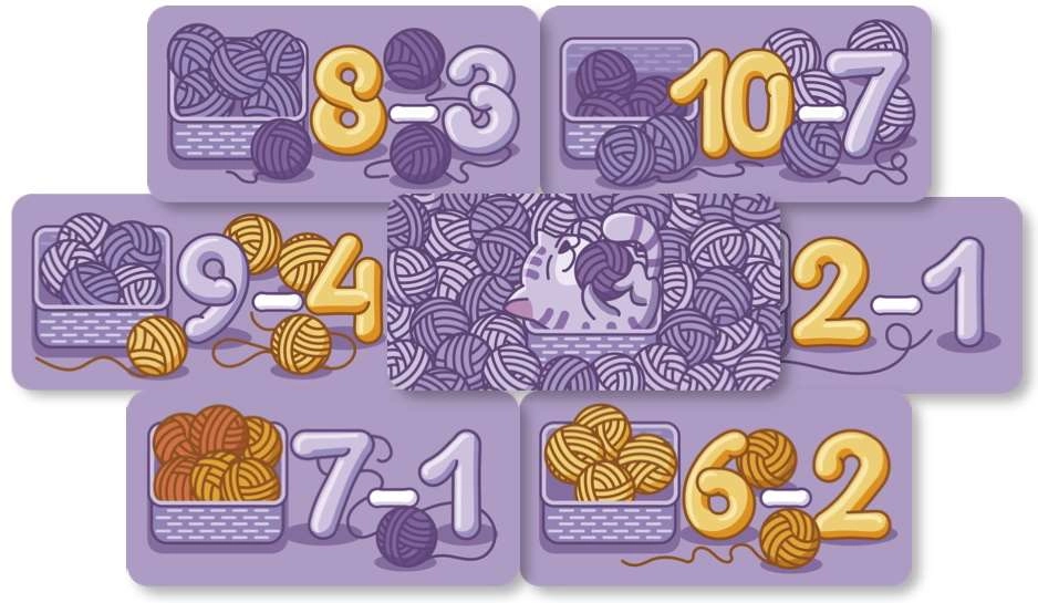 Настольная игра Мурки́тливое вычитание, бренду Мальвы, для 2-4 гравців, час гри < 30мин. - 4 - KUBIX