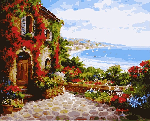 Картина по номерам Сонячна Рівʼєра (50х60 см), бренду Artissimo - KUBIX