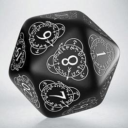 Кубик D20 Level Counter Черно-белый Die - KUBIX Кубик D20 Level Counter Черно-белый Die