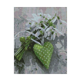 Алмазна мозаїка Зелене серце (40х50 см)