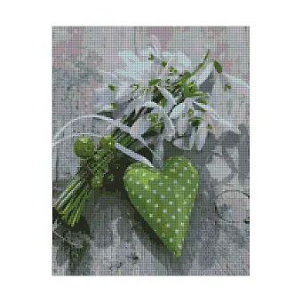 Алмазна мозаїка Зелене серце (40х50 см)