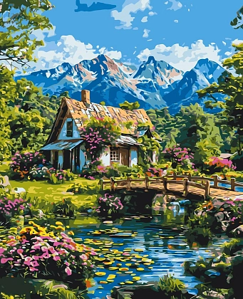 Картина по номерам Альпийская гармония (40х50 см), бренду Origami - KUBIX