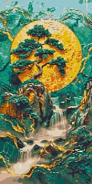 Алмазна мозаїка Гірський водоспад (40х80 см)