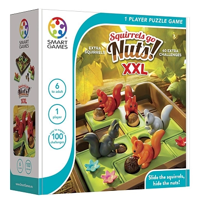 Настільна гра Вперед, за горіхами! XXL (Squirrels Go Nuts XXL), бренду Smart Games, для 1-4 гравців, час гри < 30хв. - KUBIX