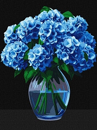 Картина по номерам Букет голубых гортензий (30х40 см)