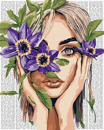 Картина по номерам Девушка с цветком (40х50 см)