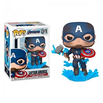 Игровая фигурка FUNKO POP! Капитан Америка с молотом Мьёльниром Marvel. Avengers Endgame #573, бренду Funko - 3 - KUBIX