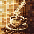 Мініатюра товару Картина по номерам Кава та вітраж (30х30 см) - 1