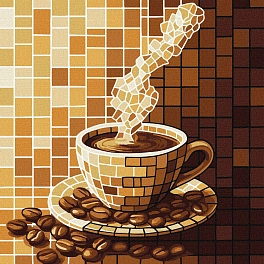 Картина по номерам Кава та вітраж (30х30 см)