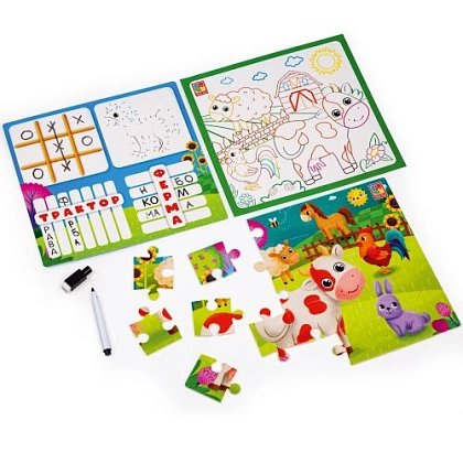 Настольная игра Набор 4в1. Ферма, бренду Vladi Toys, для 1-2 гравців - 2 - KUBIX