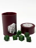 Миниатюра товара Стакан для кубиков D20 бордового цвета Dice Cup - 7
