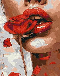 Картина по номерам Девушка с розами (40х50 см) - KUBIX Картина по номерам Девушка с розами (40х50 см)