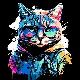 Картина по номерам Стильный кот (30х30 см)