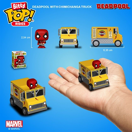 Игровая фигурка Bitty Pop! Дедпул и грузовик Чимичанги (Rides: Deadpool's Chimichanga Truck), бренду Funko - 3 - KUBIX