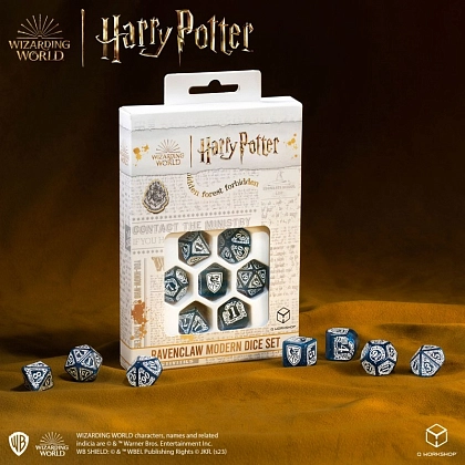 Набір кубиків Harry Potter. Ravenclaw Modern Dice Set - Blue, бренду Q-Workshop - 6 - KUBIX