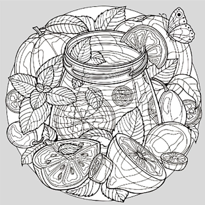 Набор для росписи-антистресс Фруктовый дарунок (30х30 см), бренду Strateg - KUBIX