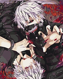 Картина по номерам Токийский гуль Кен Канэки (40х50 см)