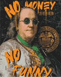 Алмазна мозаїка Бенджамін Франклін. No money no funny (40х50 см)
