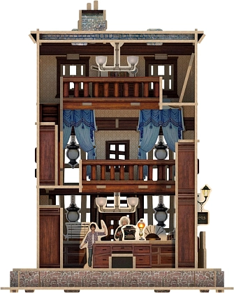 Крамниця чарівних паличок Олівандера Пазл 3D (Ollivander Wand Shop Set 3D puzzle) - 3 - KUBIX