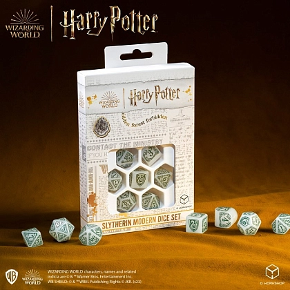 Набір кубиків Harry Potter. Slytherin Modern Dice Set - White - 7 - KUBIX