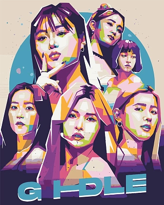 Картина по номерам K-Pop Джи Айдл G Idle (40х50 см), бренду Origami - KUBIX
