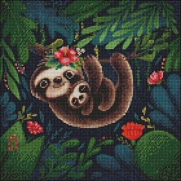 Алмазная мозаика Тропики (40х40 см) - KUBIX Алмазная мозаика Тропики (40х40 см)