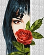 Миниатюра товара Картина по номерам Девушка с розой (40х50 см) - 1