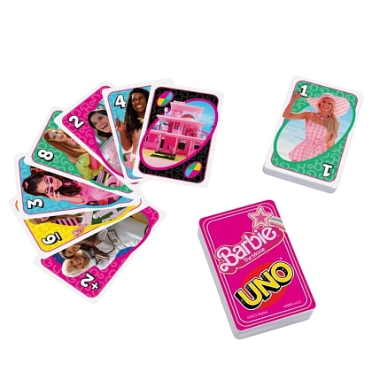 Настольная игра Уно Барби в кино (UNO: Barbie the Movie), бренду Mattel, для 2-10 гравців, час гри < 30мин. - 2 - KUBIX