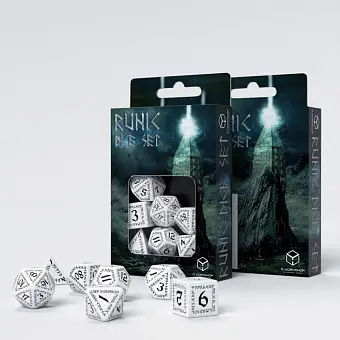 Набор кубиков Runic White & Black Dice Set (7 шт.)