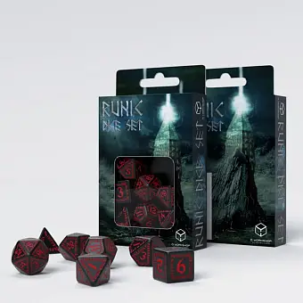 Набор кубиков Runic Black & red Dice Set