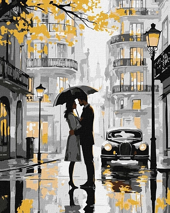 Картина по номерам Пара под дождем (40х50 см), бренду Идейка - KUBIX