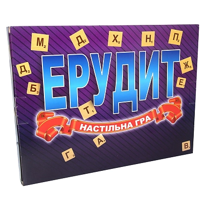 Настольная игра Эрудит, бренду Strateg, для 2-4 гравців, час гри < 30мин. - KUBIX