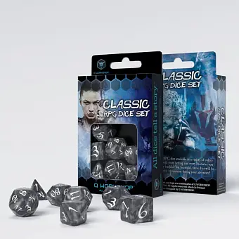 Набор кубиков Classic RPG Smoky & white Dice Set (7шт.) - KUBIX Набор кубиков Classic RPG Smoky & white Dice Set (7шт.)