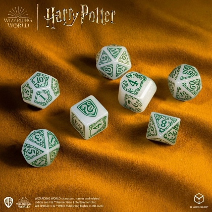 Купити Набор кубиков Harry Potter. Slytherin Modern Dice Set - White - 3 - KUBIX Набор кубиков Harry Potter. Slytherin Modern Dice Set - White - 3 - KUBIX
