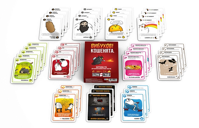 Настільна гра Вибухові кошенята: Бери та Грай (Exploding Kittens: Grab & Game), бренду Rozum, для 2-4 гравців, час гри < 30хв. - 3 - KUBIX